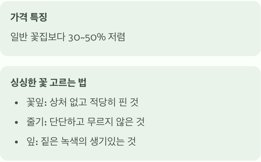 가격은 얼마나 할까? (싱싱한 꽃 고르는 법)