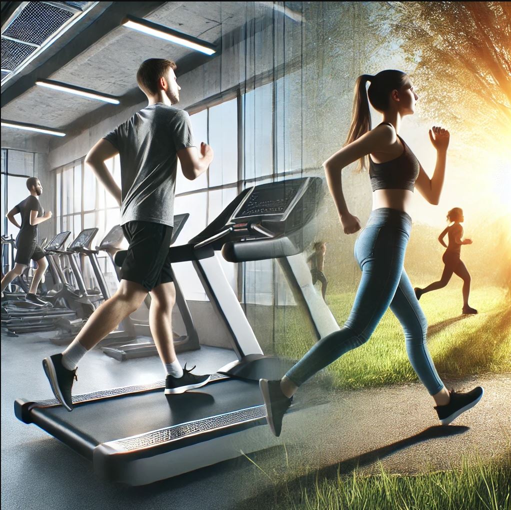 러닝머신과 야외달리기 관련사진