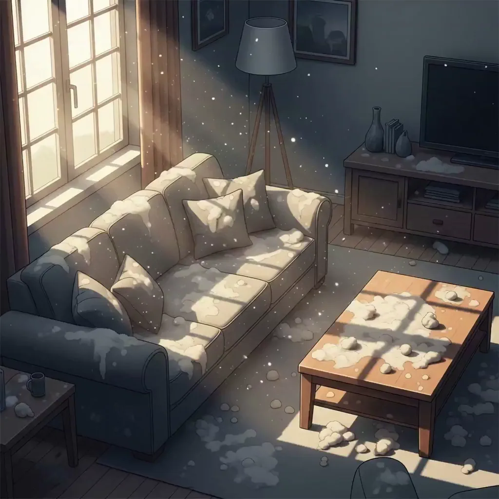 실내에 떠다니는 먼지