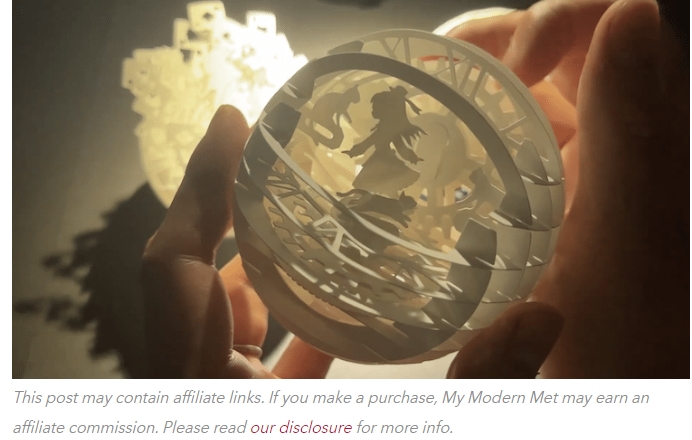 풀을 사용하지 않고 만든 구형 팝아트 카드 VIDEO: Japanese Paper Artist Creates Spherical Pop-Art Cards Without the Use of Glue