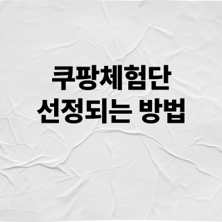 쿠팡체험단 신청방법