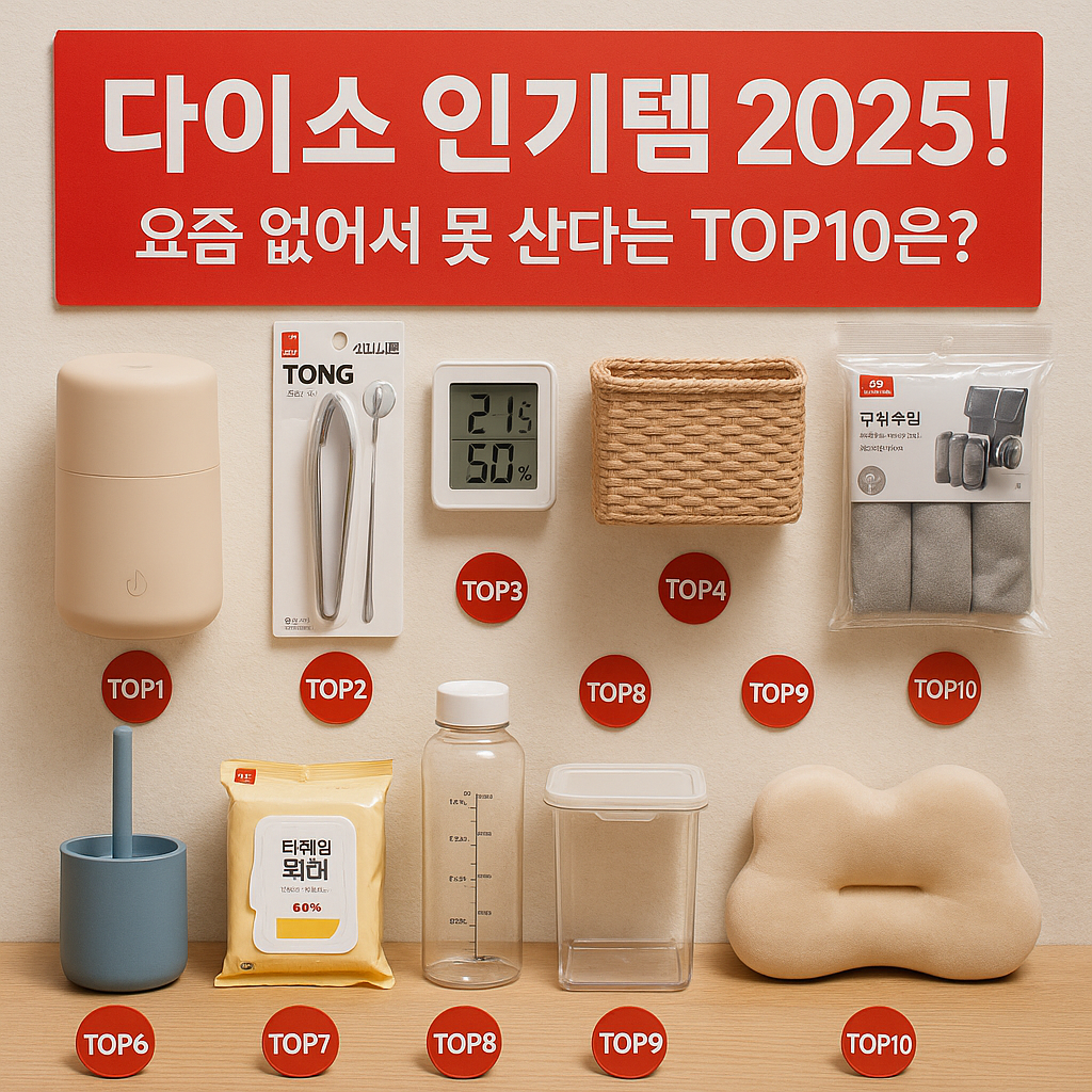 다이소 인기템 2025! 요즘 없어서 못 산다는 TOP10은?