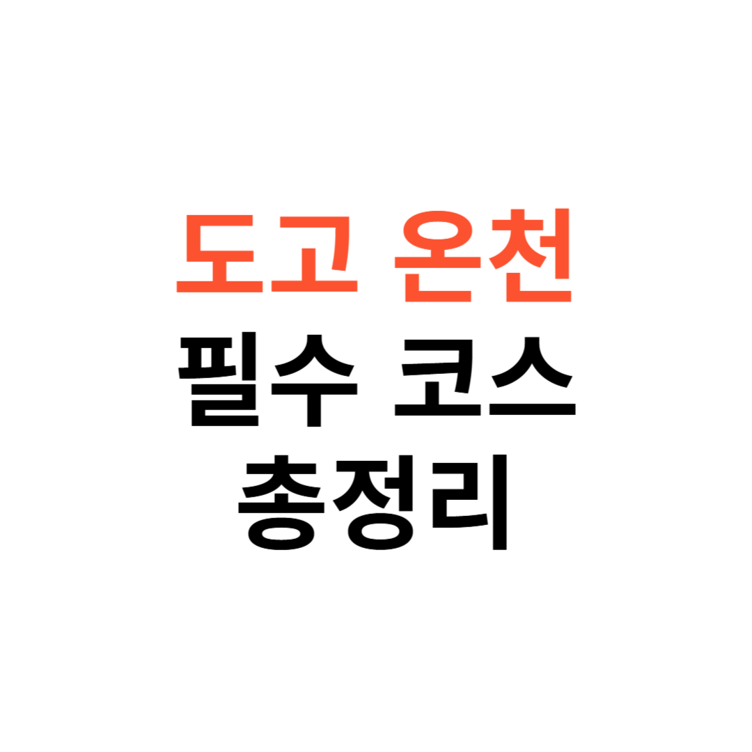 도고 온천 여행 필수 코스