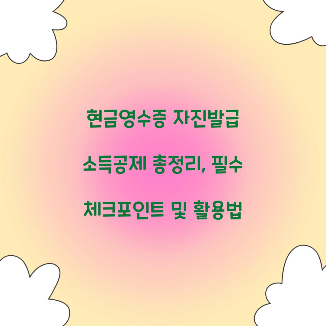 현금영수증 자진발급 소득공제
