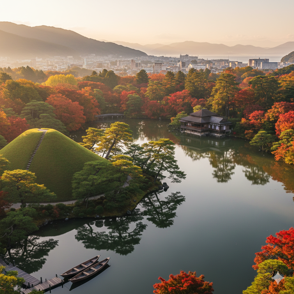 정교하게 설계되어 있는 리쓰린 공원