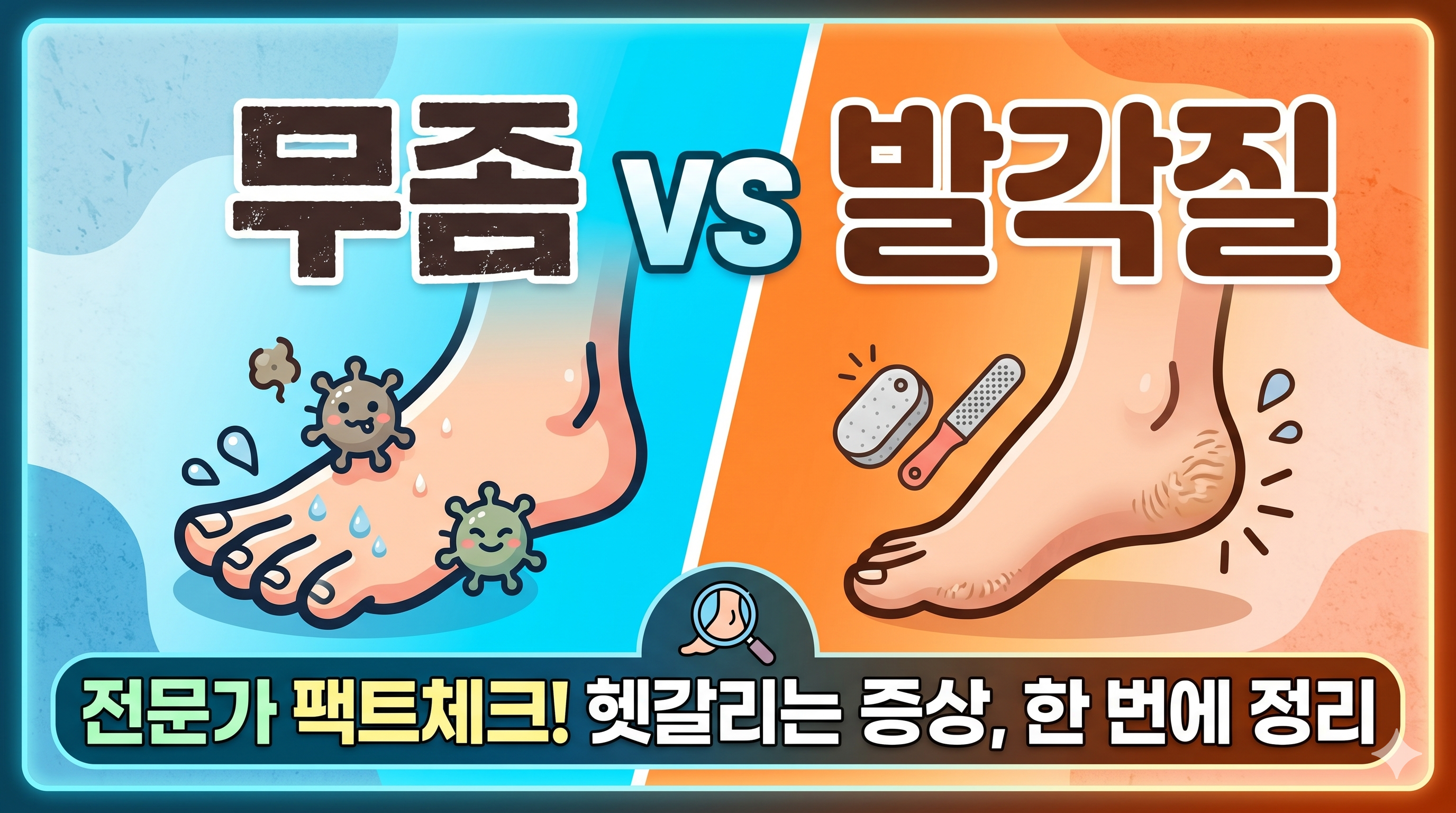 발뒤꿈치 각질과 무좀 (각화형 무좀, 증상 구분, 관리법)