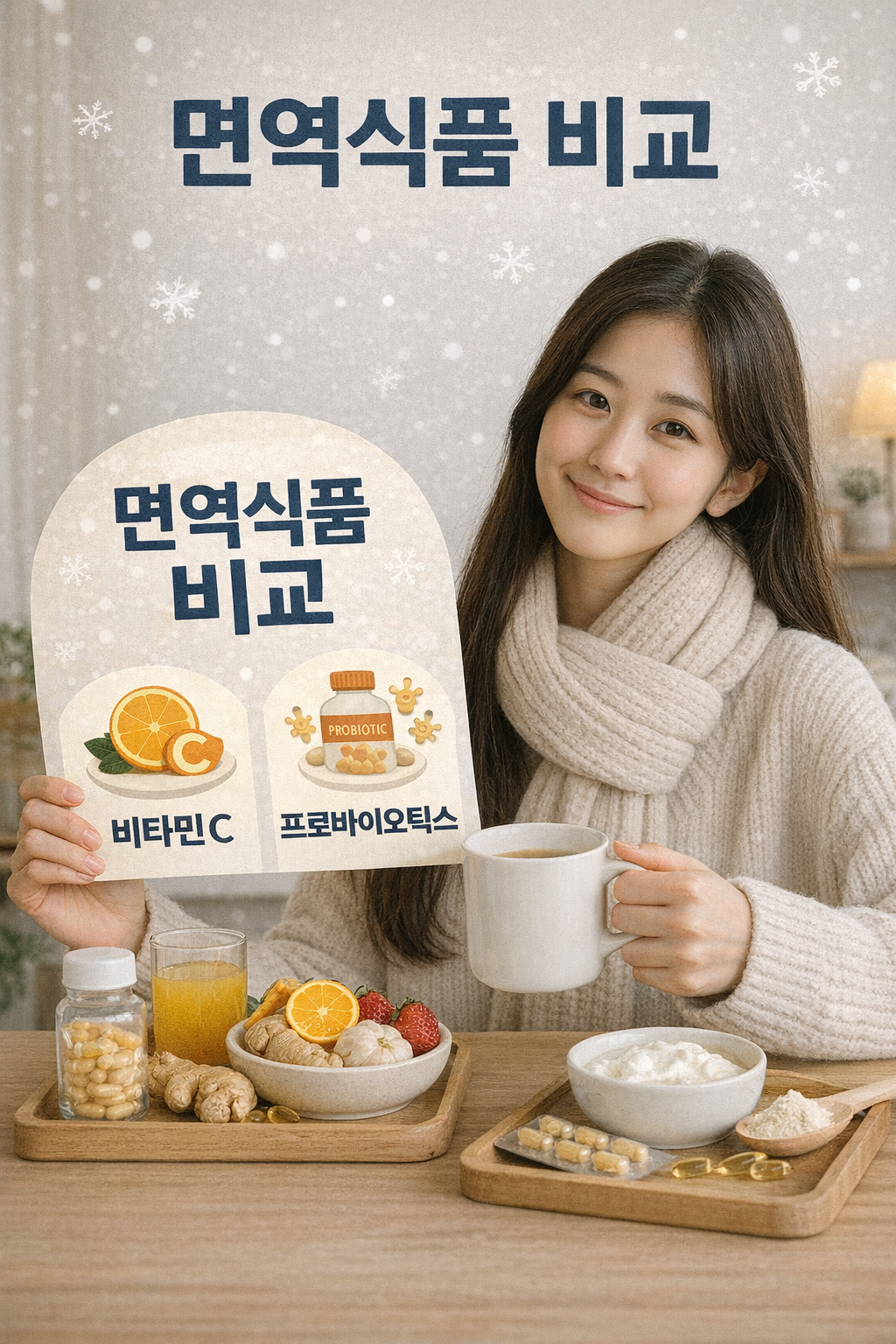 면역식품 비교 (겨울, 건강, 음식)