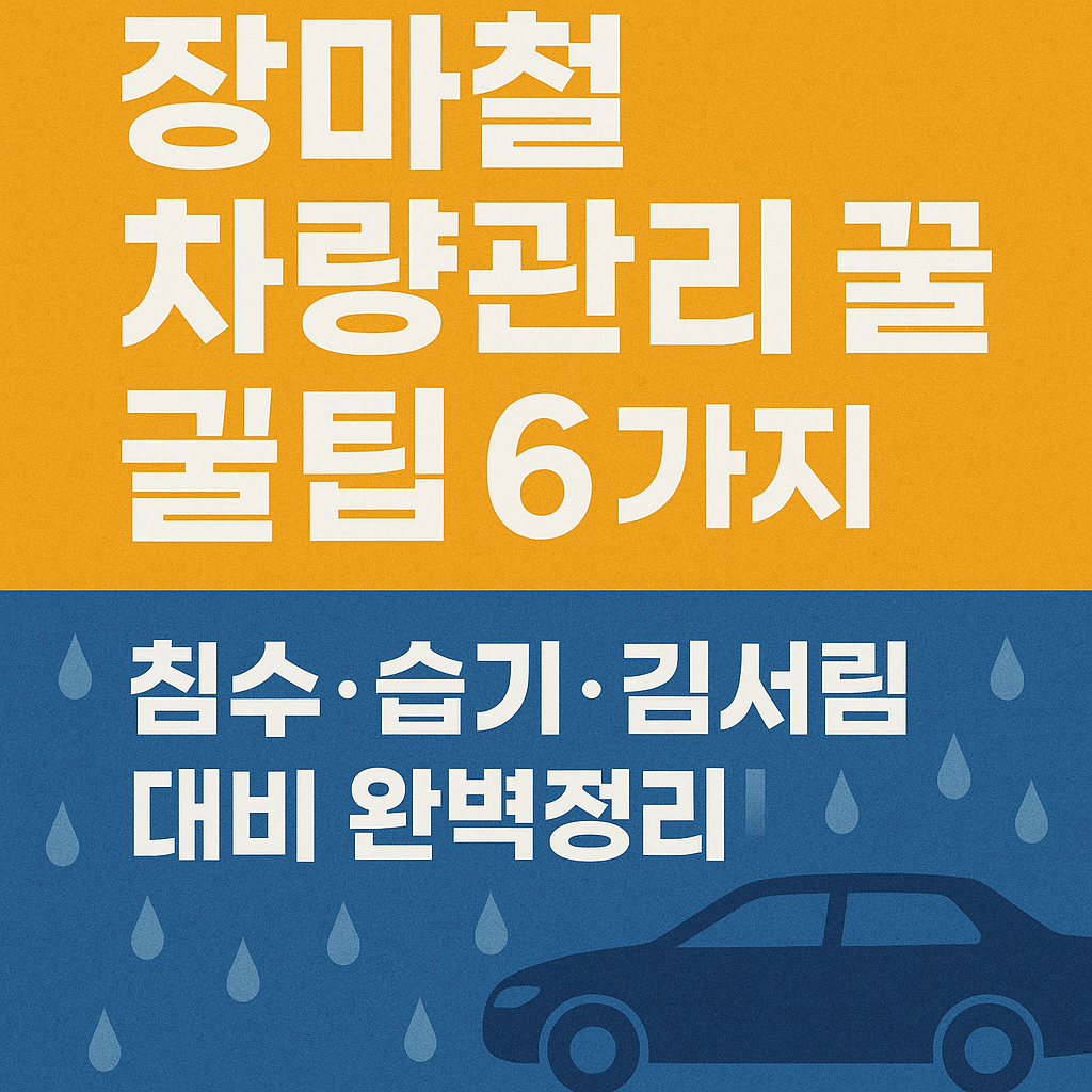 장마철 차량 관리 방법 총정리