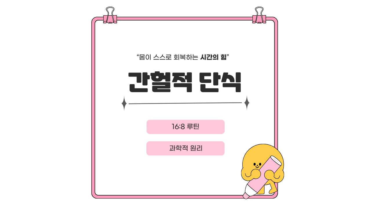 간헐적 단식(16:8) 루틴의 과학적 원리 — 몸이 스스로 회복하는 시간의 힘