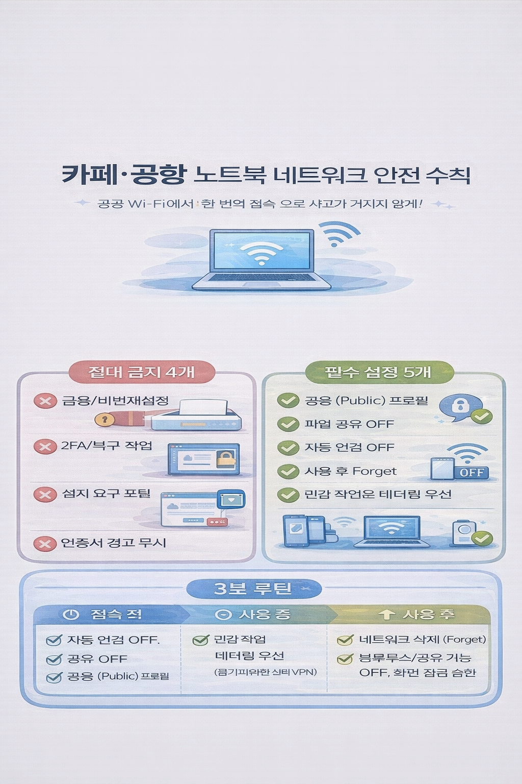 출근·카페·공항에서 노트북 네트워크 안전 수칙