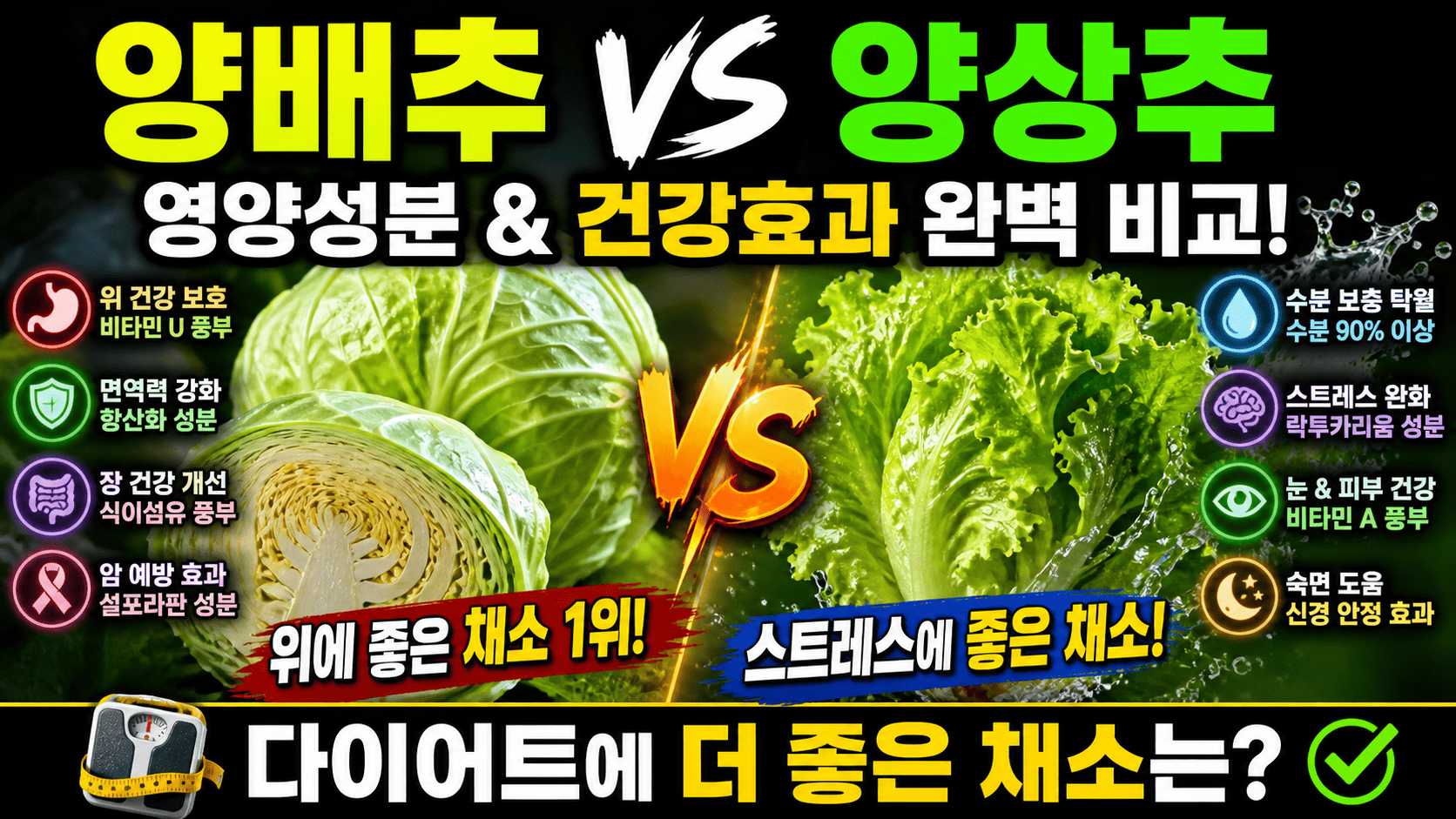 양배추 양상추 영양성분과 건강효과 분석