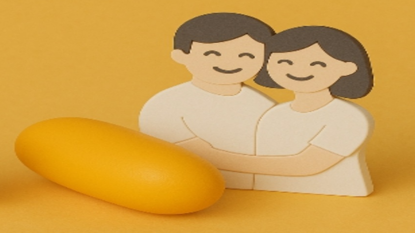 임산부를 위한 영양제와 태아 이미지 일러스트
