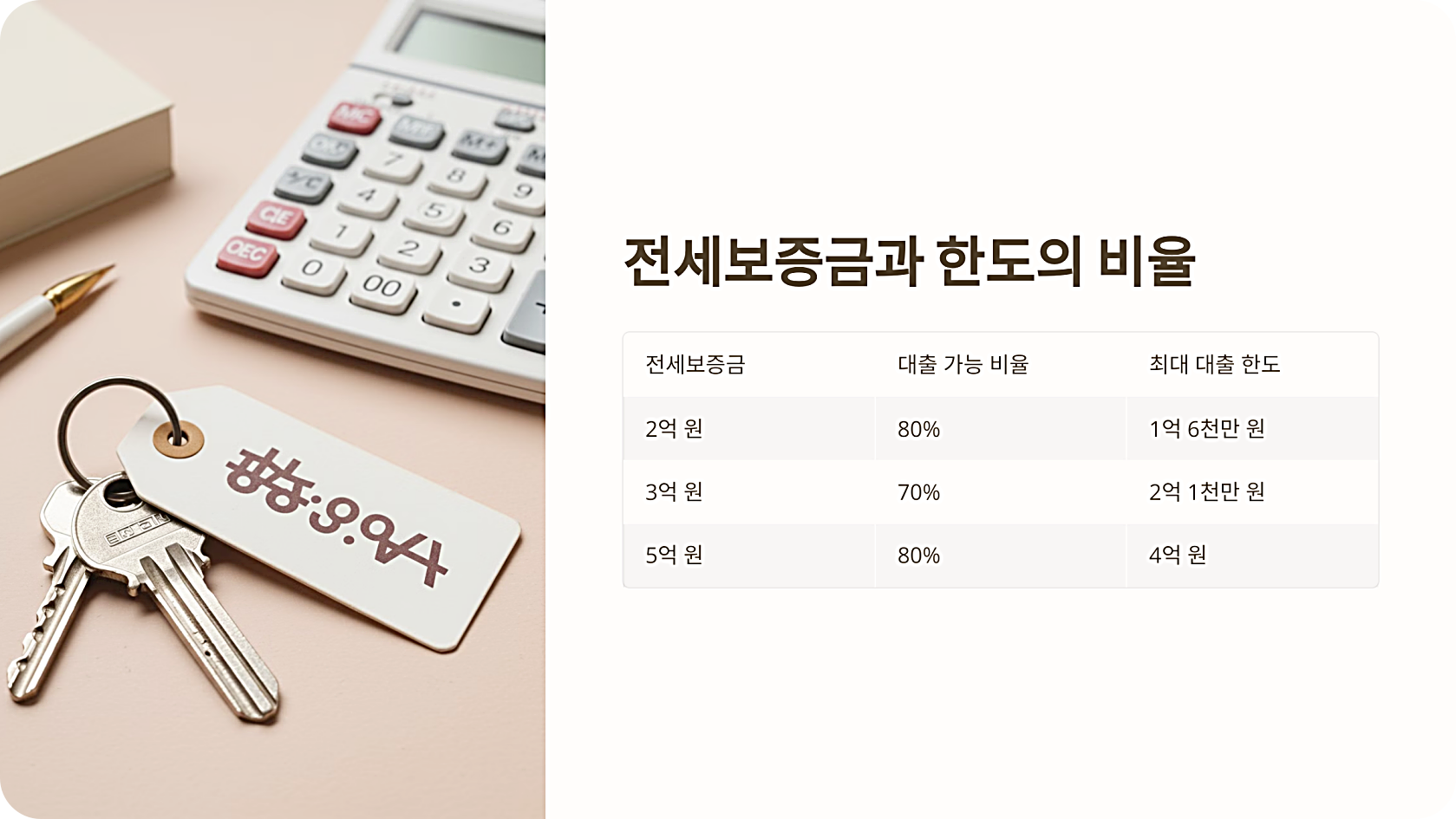 전세보증금과 한도의 비율