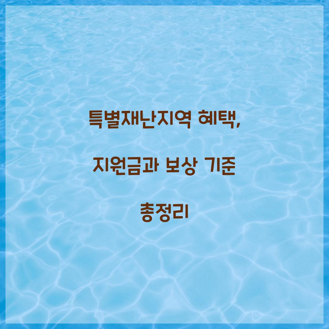 특별재난지역 혜택