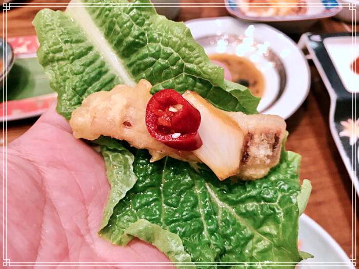 1913 광주 송정역 시장 맛집 고구마, 당근, 오징어 넣은 튀김, 청양고추 양념장, 상추쌈