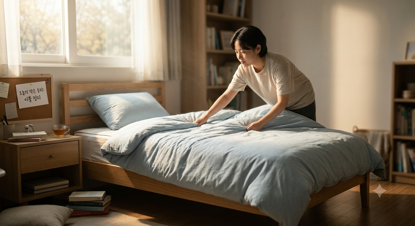 포기하고 싶은 순간, 작은 습관으로 다시 시작하는 방법을 보여주는 이미지