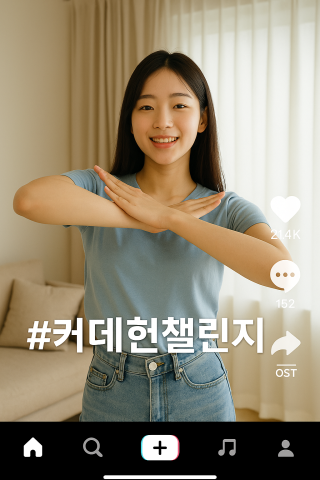 커데헌 OST 댄스 챌린지를 하는 청소년