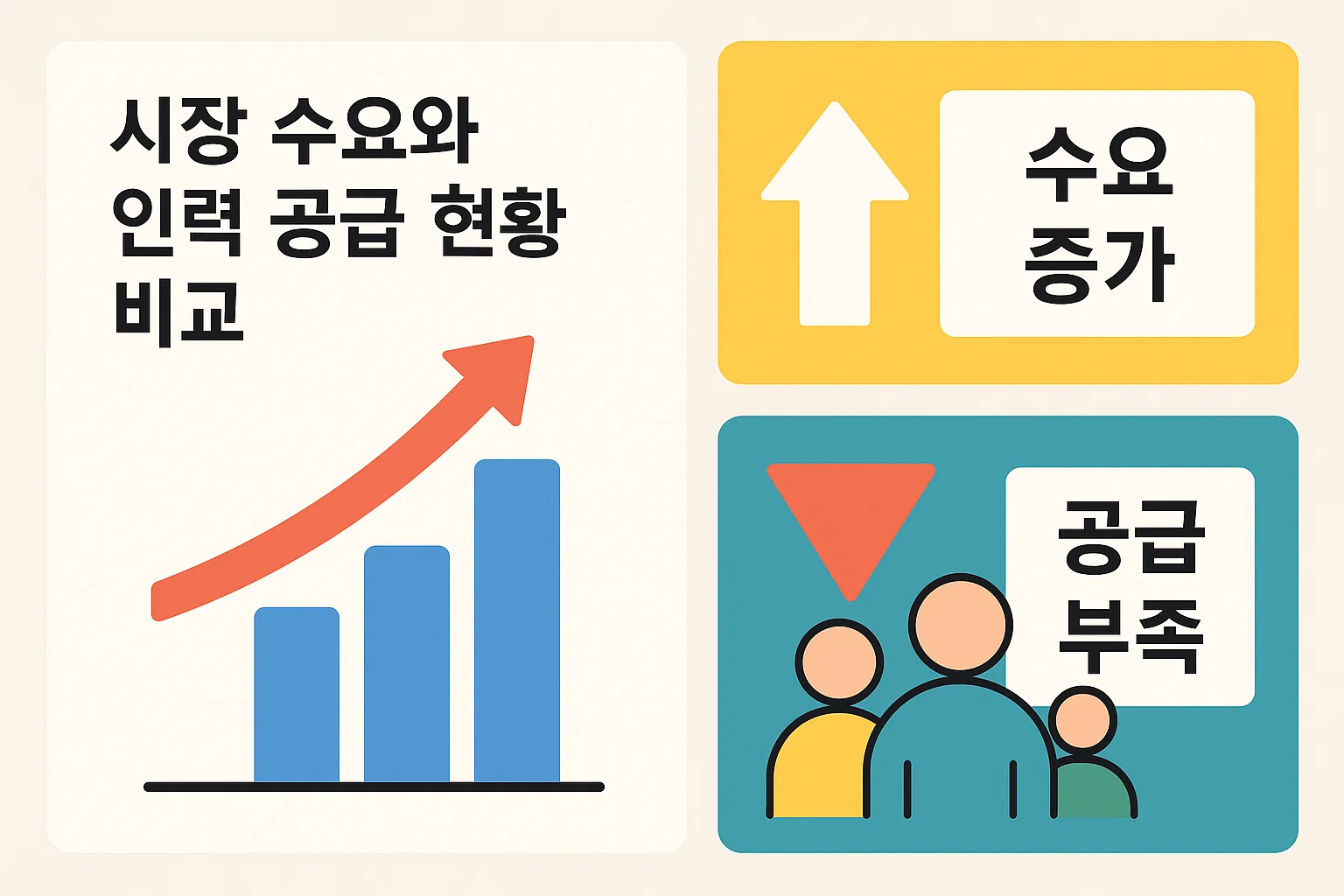 2025년 빅데이터 분야의 수요 증가 추세와 인력 공급 부족 현황을 시각적으로 정리해 기술 인재의 채용 우위를 설명한 인포그래픽