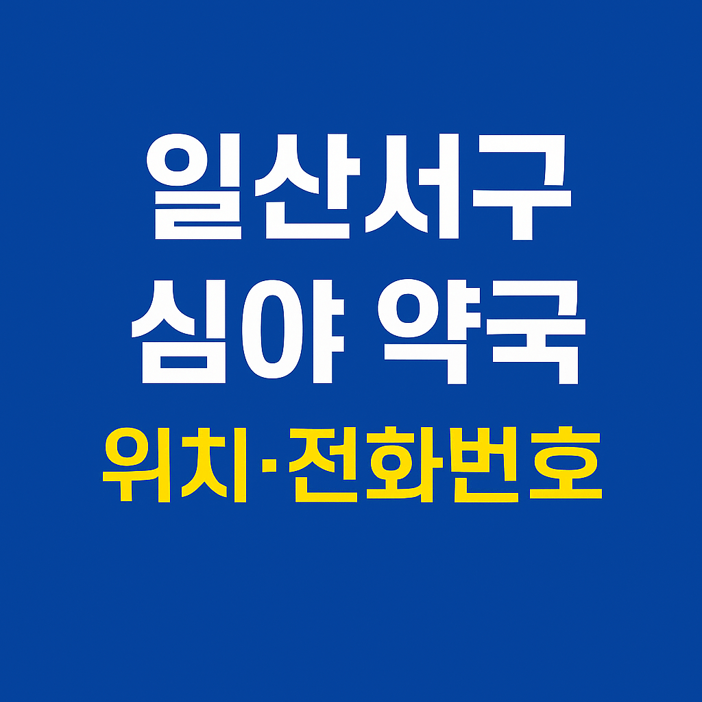 일산서구 심야 약국 위치&middot;전화번호 안내