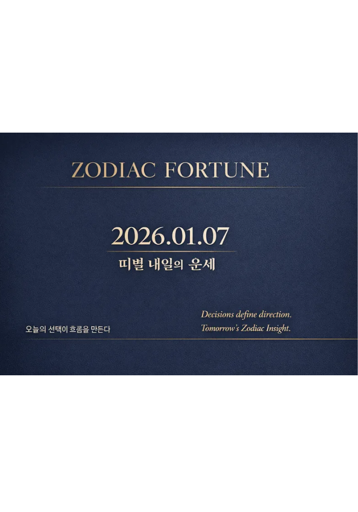 1.띠별 내일의 운세 2026년1월7일