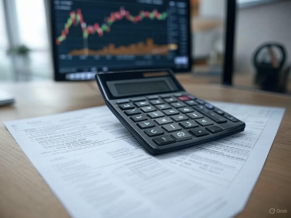 ETF 세금 주의점을 강조하는 블로그 이미지, 배당소득세(계산기)와 양도소득세(세금 서류)를 상징하는 그래픽