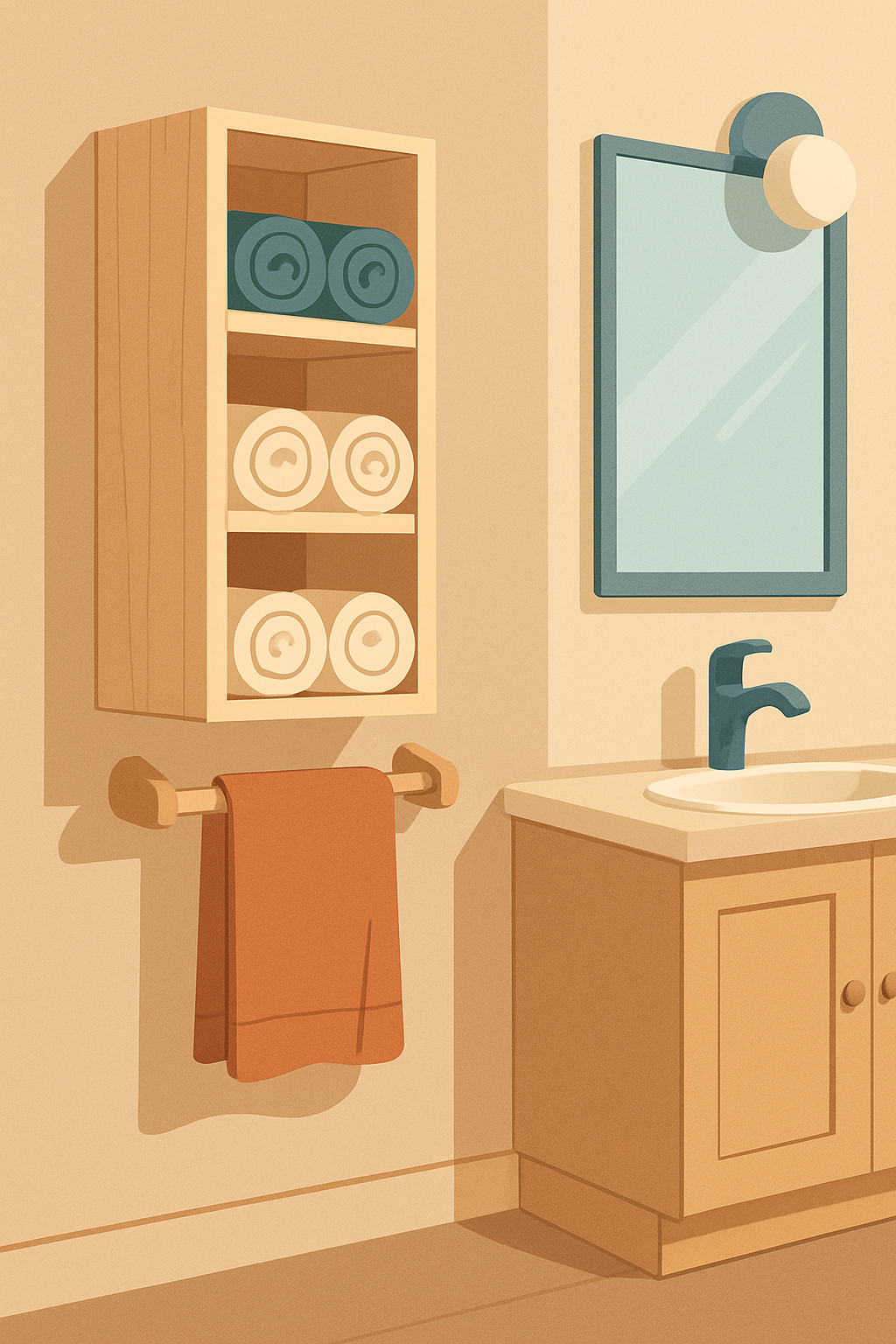 화장실 수건 정리