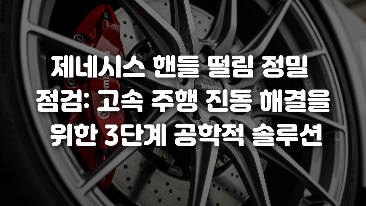 제네시스 핸들 떨림 정밀 점검 고속 주행 진동 해결을 위한 3단계 공학적 솔루션