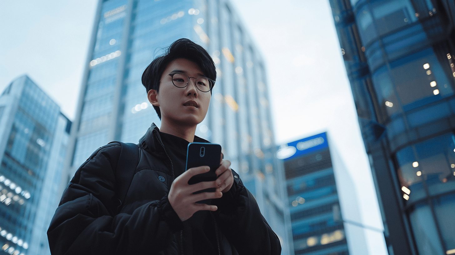 핸드폰을-보고-있는-남자