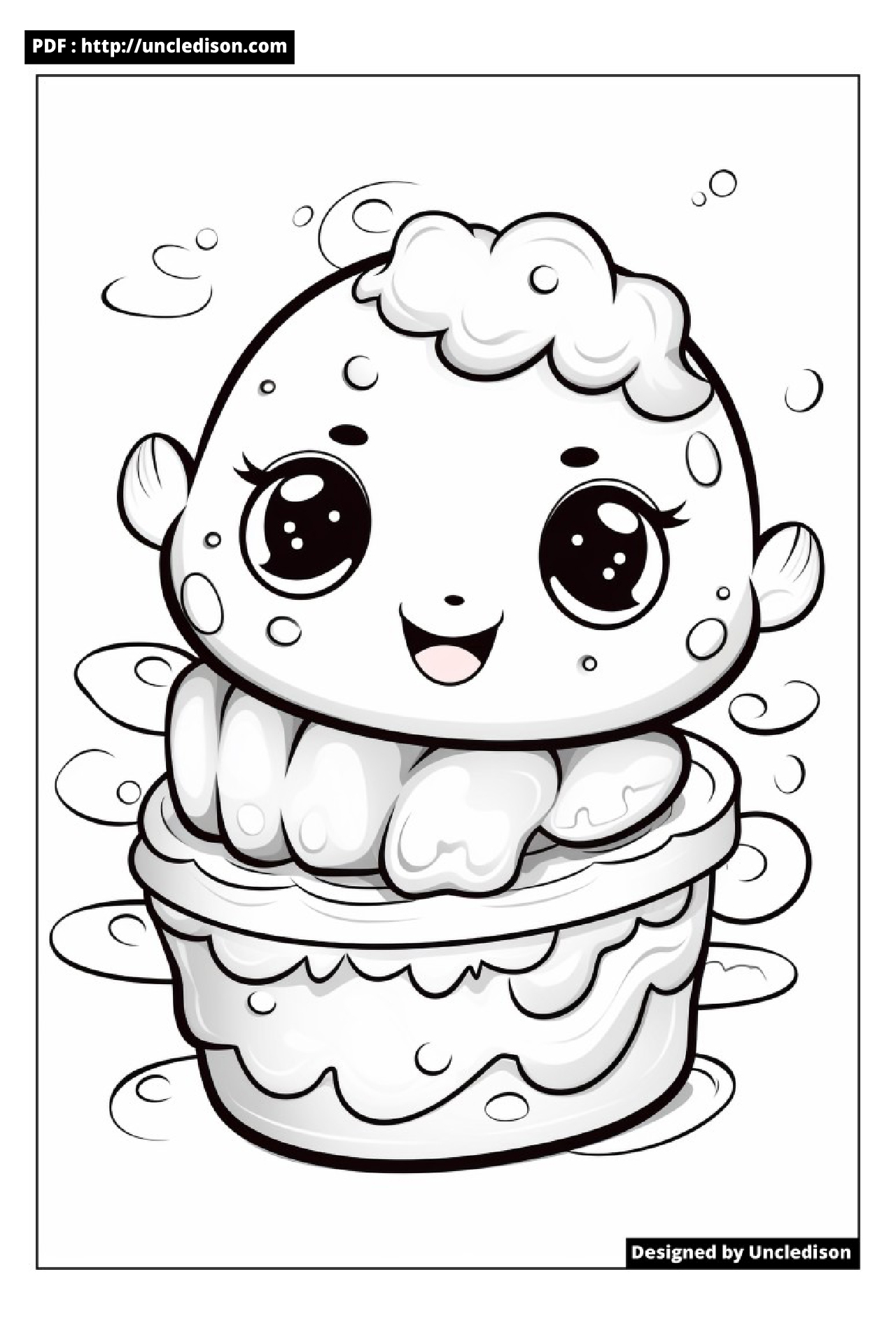 색칠공부도안 귀여운 캐릭터 피자 음식 어른 어르신 색칠도안