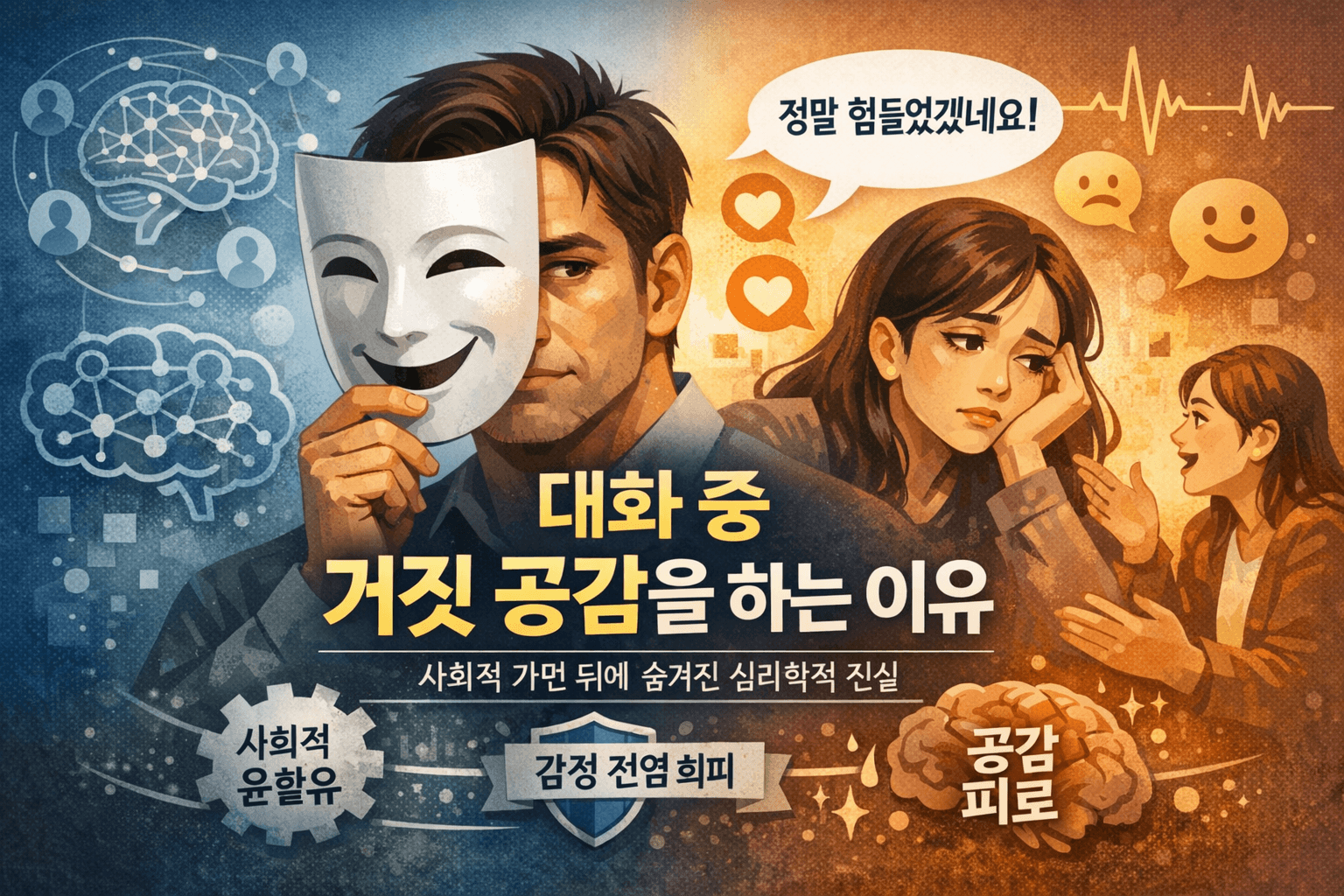 대화 중 거짓 공감을 하는 이유 인간관계를 지탱하는 &lsquo;가짜 리액션&rsquo;의 심리학