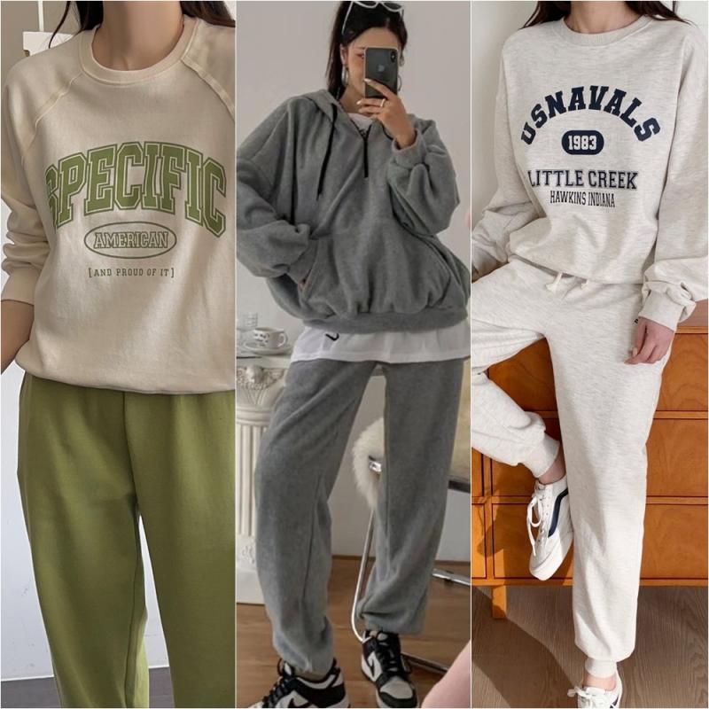 여성 트레이닝세트 운동복 와이드 아노락 빅사이즈 기모 츄리닝 크롭 조거팬츠 가을 겨울