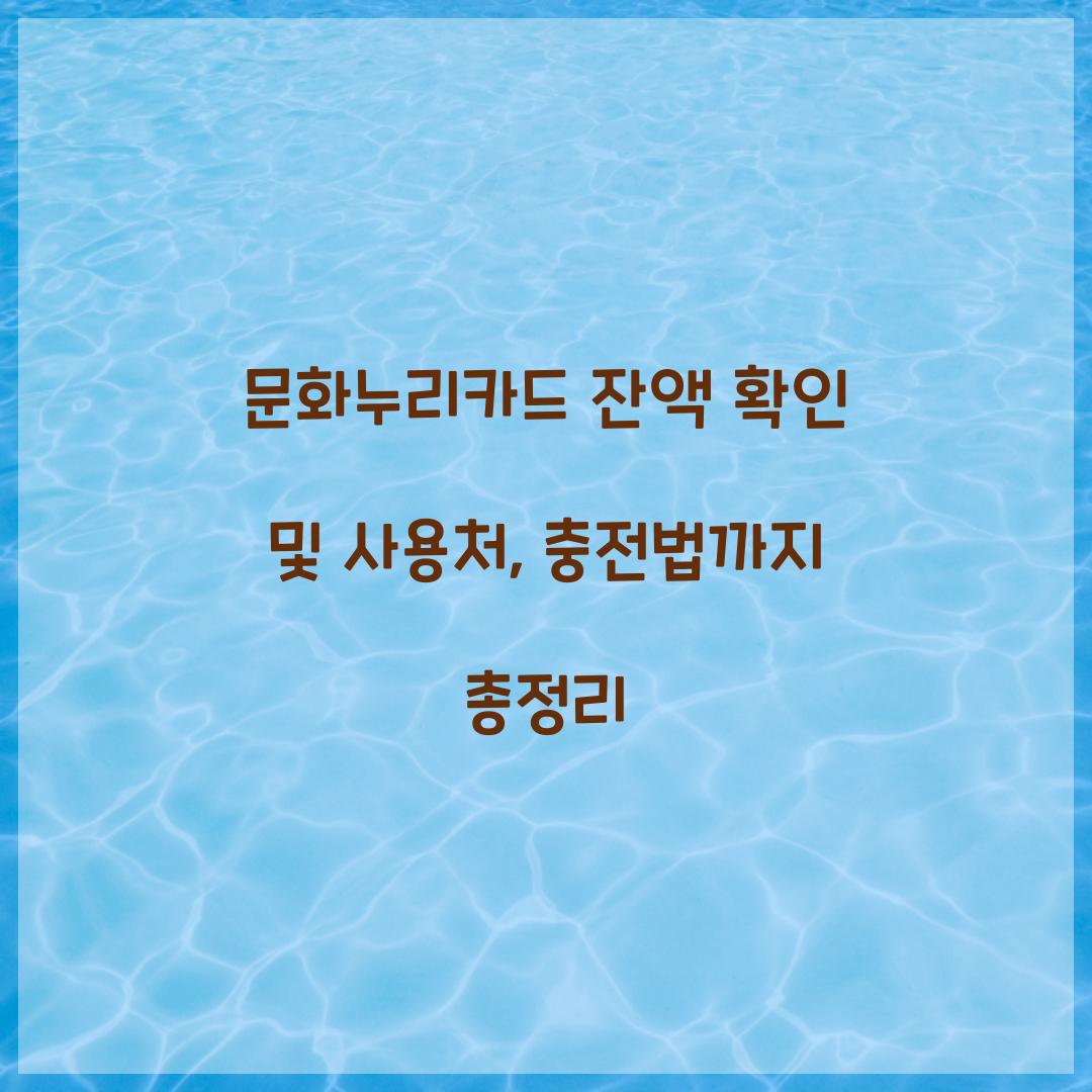문화누리카드 잔액 확인