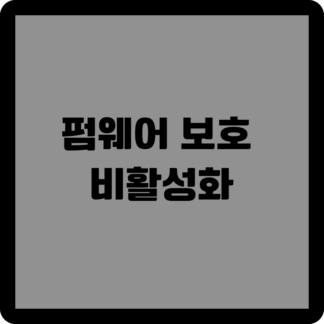 펌웨어 보호 비활성화