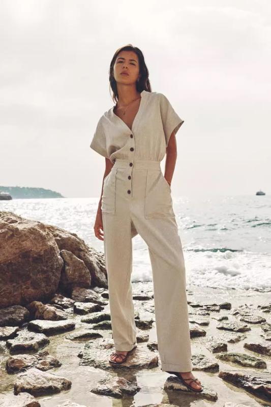 ZARA 자라 린넨 점프슈트 2157044 0387154