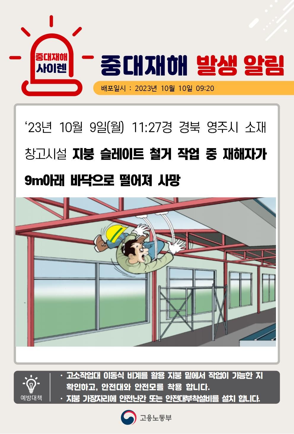 외부비계 해체 작업 중 쓰러지는 비계에 맞음