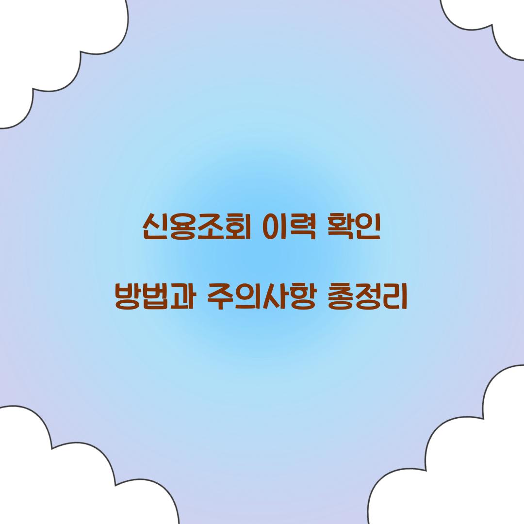 신용조회 이력 확인