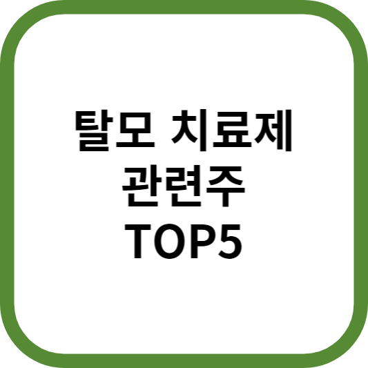 탈모치료제관련주대장주수혜주TOP5_썸네일