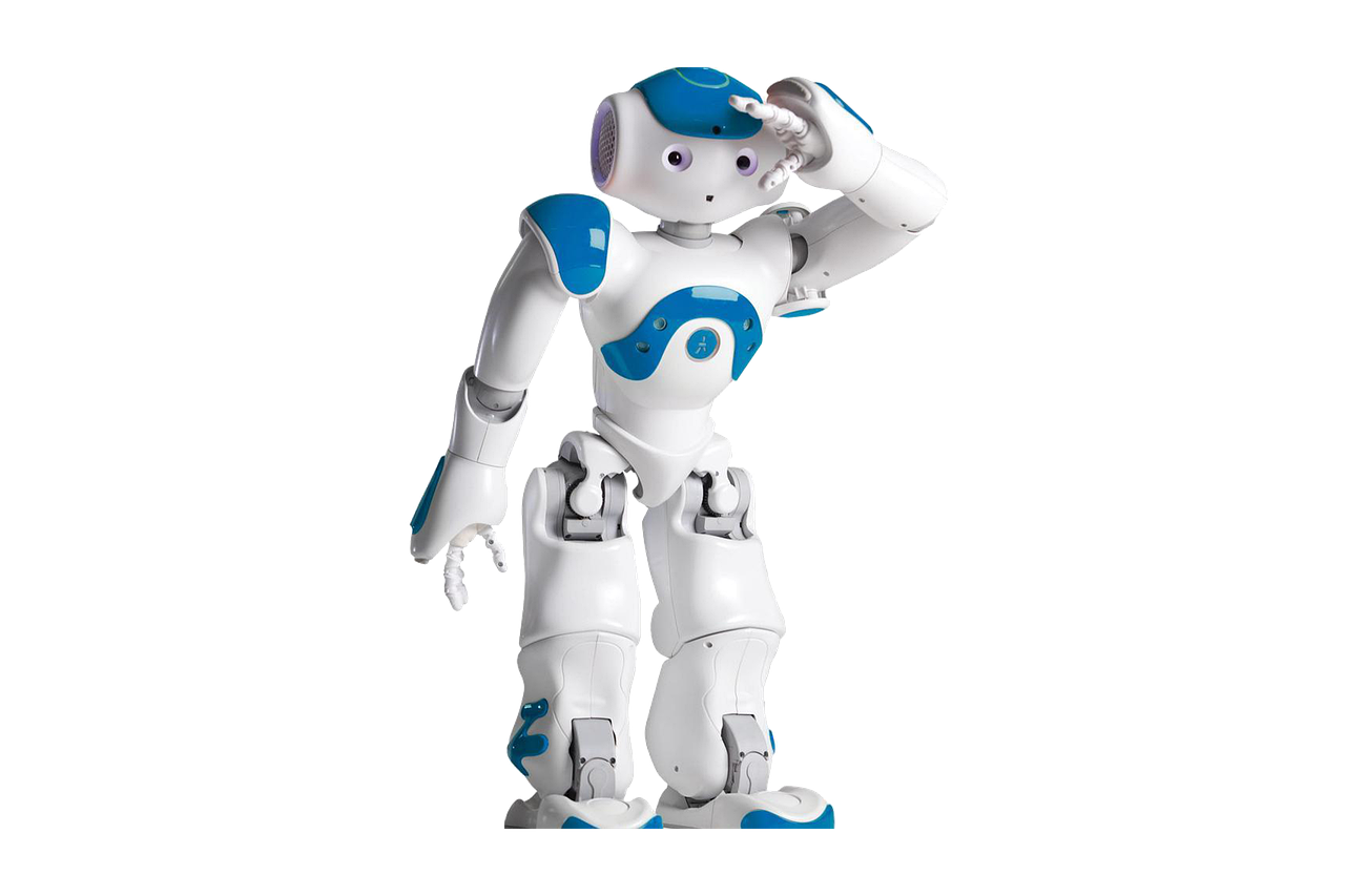 구글봇처럼 관찰하는 자세의 로봇 이미지-준비중 상태의 의미를 시각적으로 표현