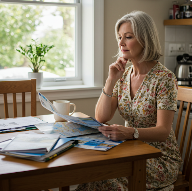 노후준비중인 50대 중년의 모습