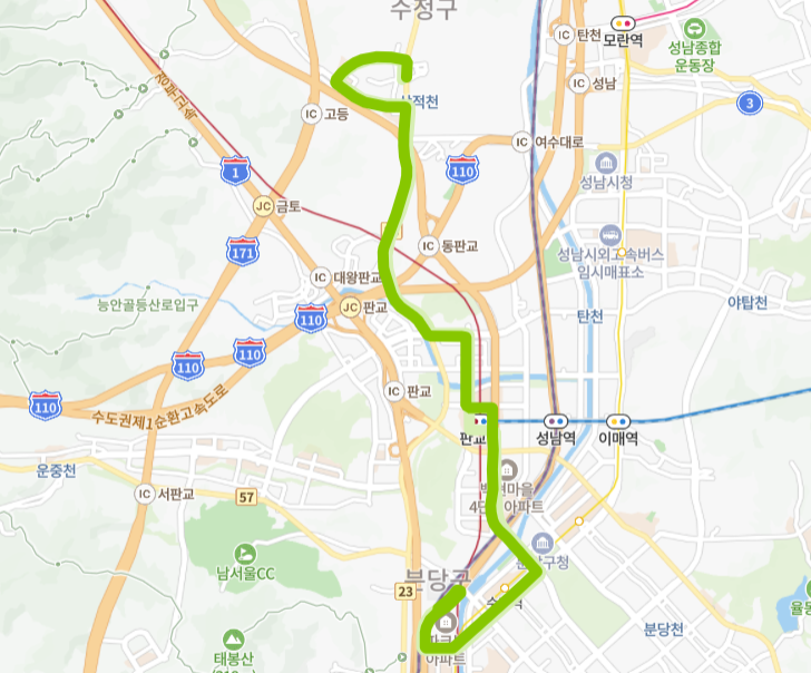 성남-66번-버스-노선-지도
