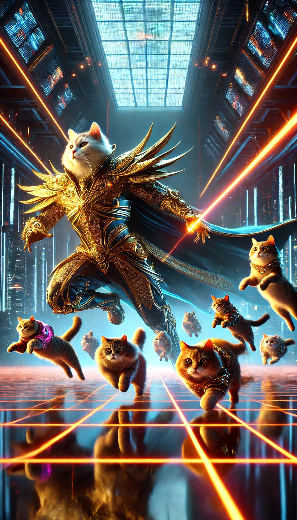 Cats following laser points