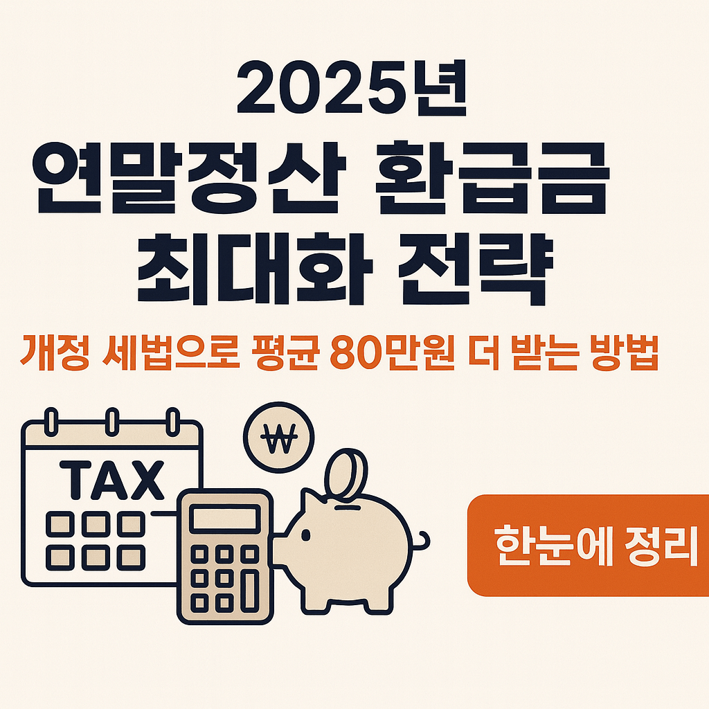 2025년 연말정산 환급금 최대화 전략, 개정 세법으로 평균 80만원 더 받는 방법