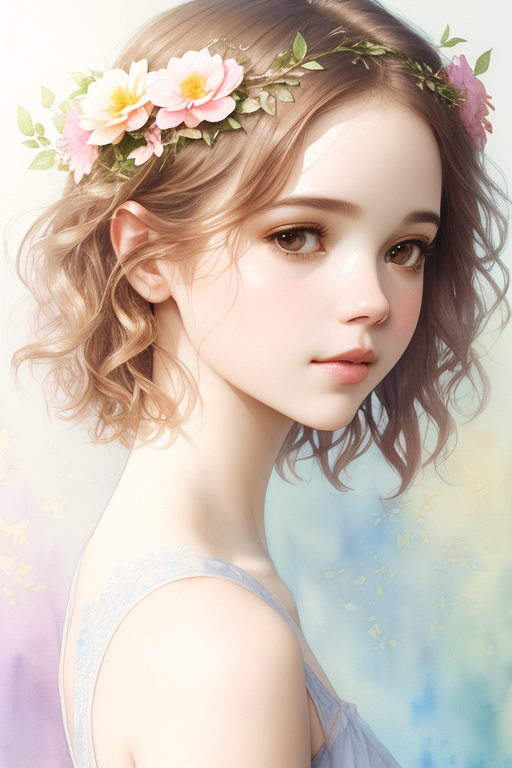 Playground AI로 생성한 그림(1) - 화관 쓴 소녀