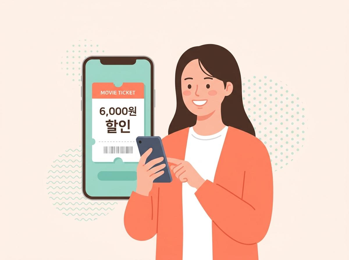 정부지원 영화 관람료 할인권 혜택을 확인하는 스마트폰 화면