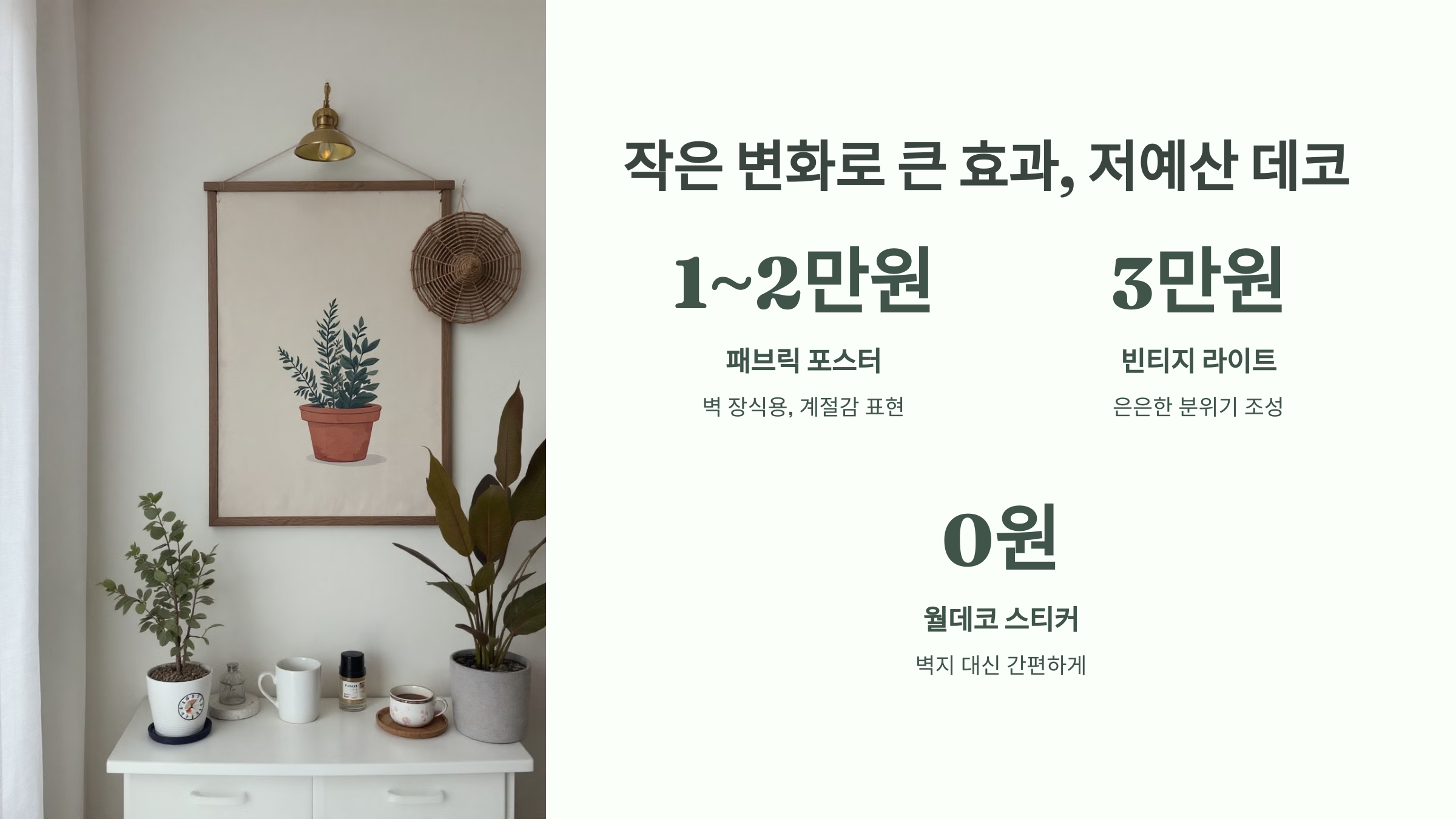 작은 변화로 큰 효과, 저예산 데코