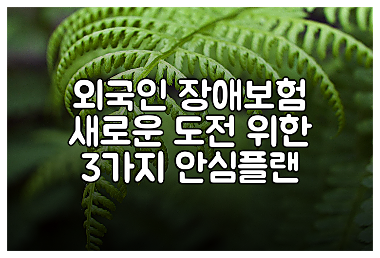 외국인 장애보험 새로운 도전 위한 3가지 안심플랜