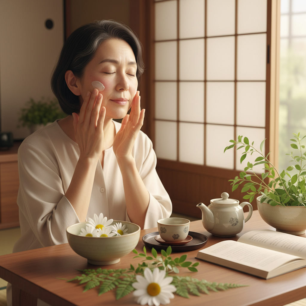 60代女性の春季スキンケア改善事例の学術図解