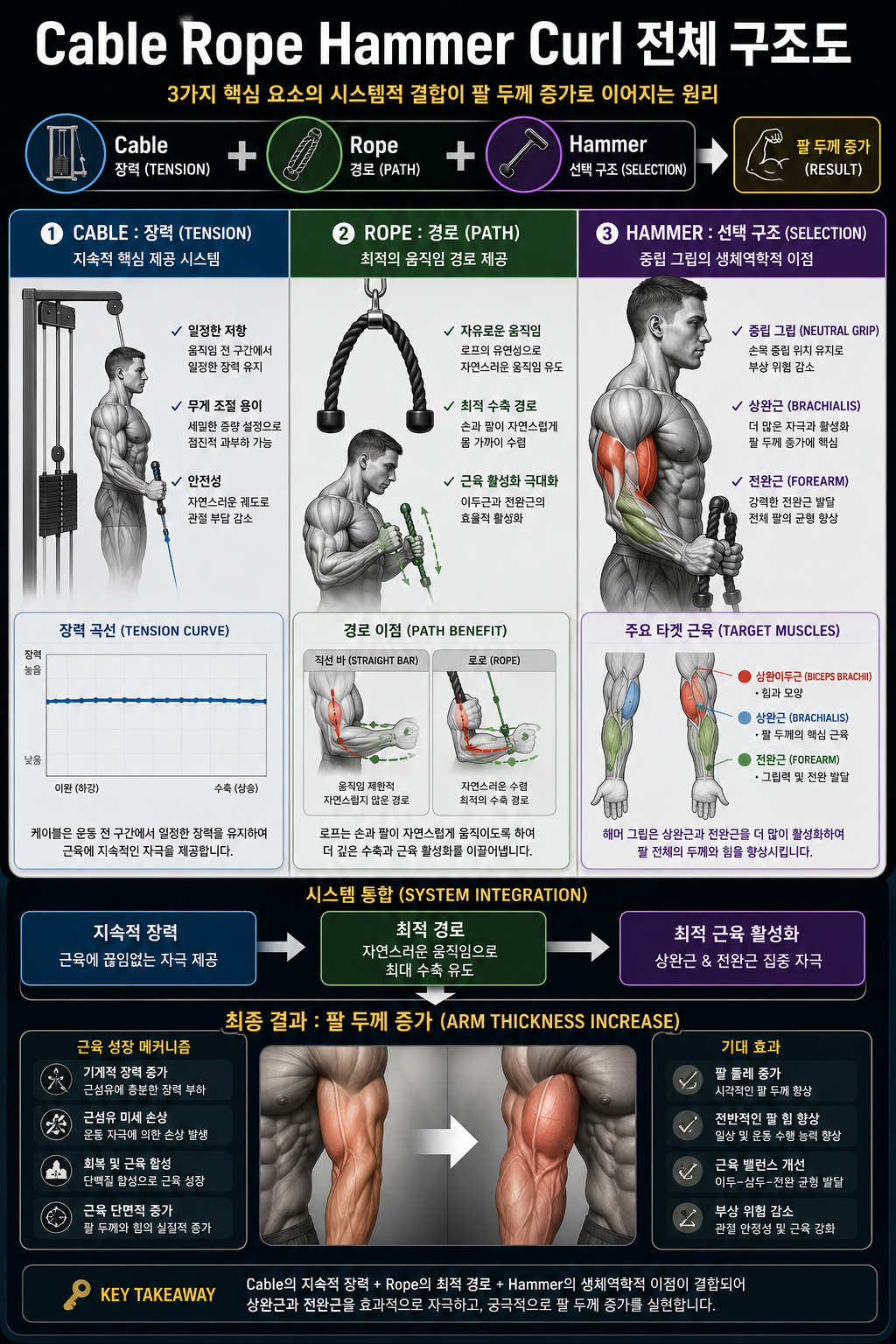 Cable Rope Hammer Curl 전체 구조도