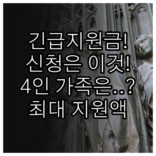 긴급 생활지원금 신청 절차 및 4인 ..