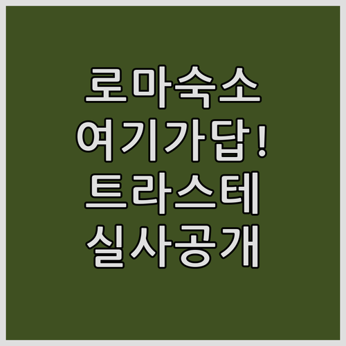 이탈리아 로마 숙소 추천 트라스테베레..